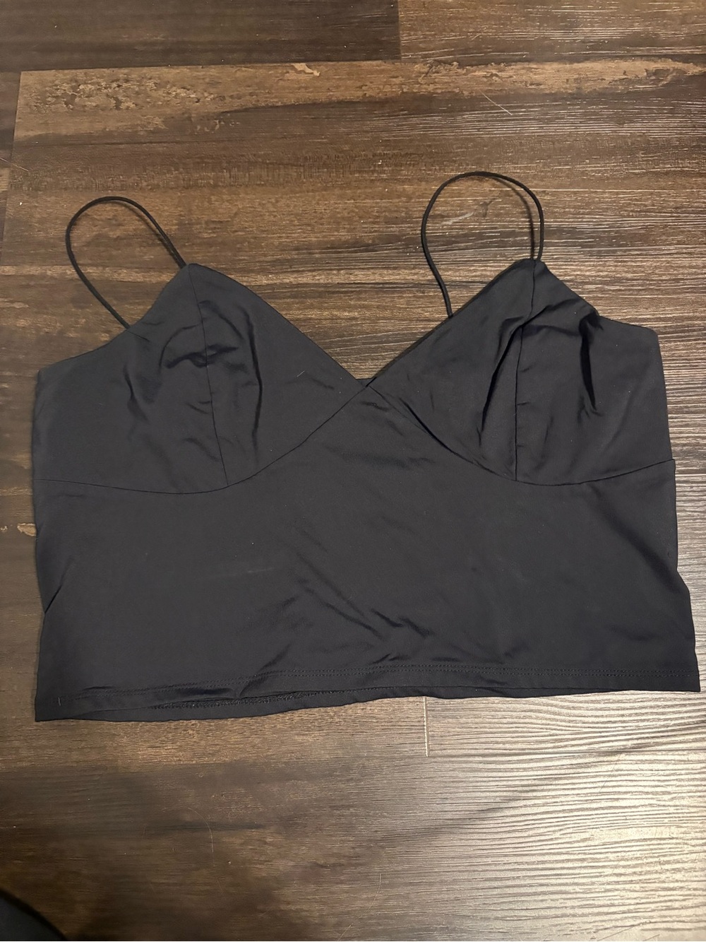 Black Spaghetti Strap Bralette Top